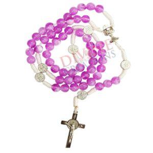 Purple Ice Beads Catholic Praying Rosary