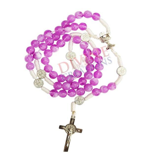 Purple Ice Beads Catholic Praying Rosary